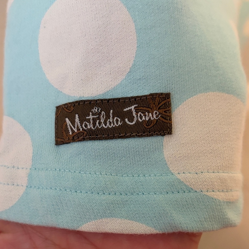 Matilda Jane Aqua Striped and Polka Dot Dress - Picture 4 of 5